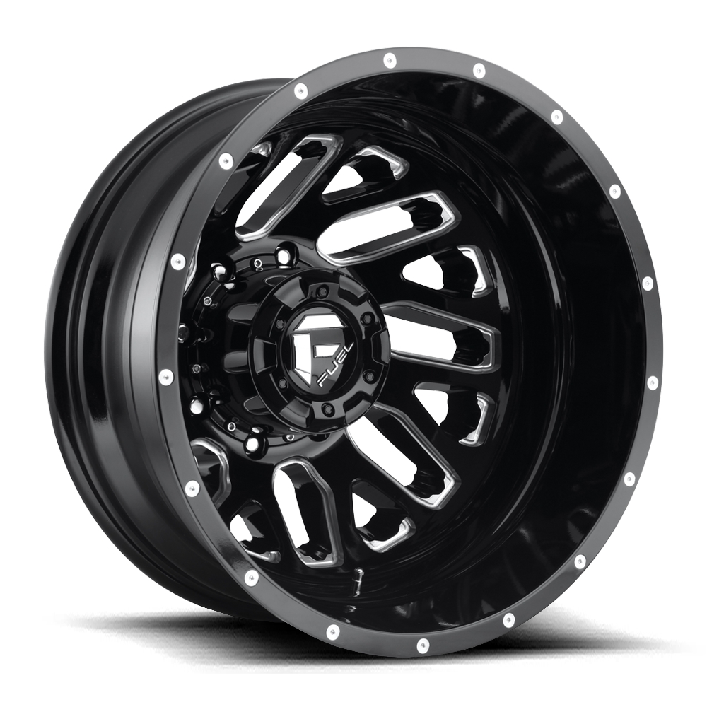 FUEL TRITON DUALLY REAR D581 Gloss Black & Milled