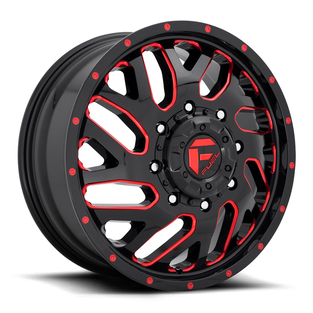 FUEL TRITON DUALLY FRONT D656 Gloss Black with Candy Red