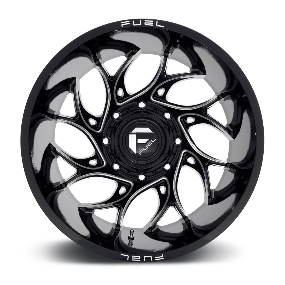 velg FUEL RUNNER DUALLY REAR D741 Gloss Black Milled - 24x8.25 ET-176
